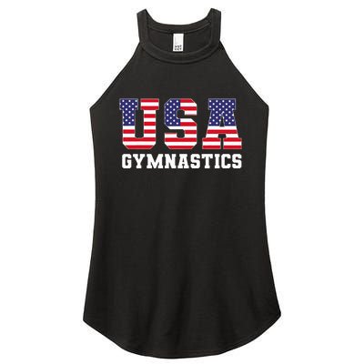 Gymnast Gymnastics Usa American Flag 4th Of July Women's Perfect Tri Rocker Tank