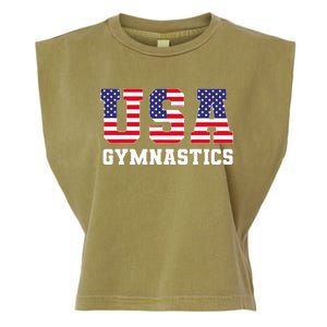 Gymnast Gymnastics Usa American Flag 4th Of July Garment-Dyed Women's Muscle Tee