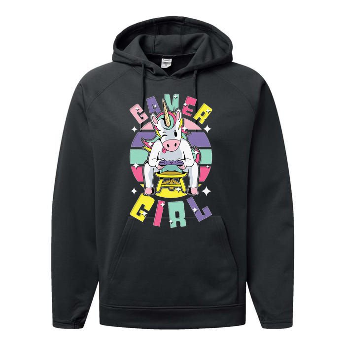 Gamer Girl Unicorn Performance Fleece Hoodie