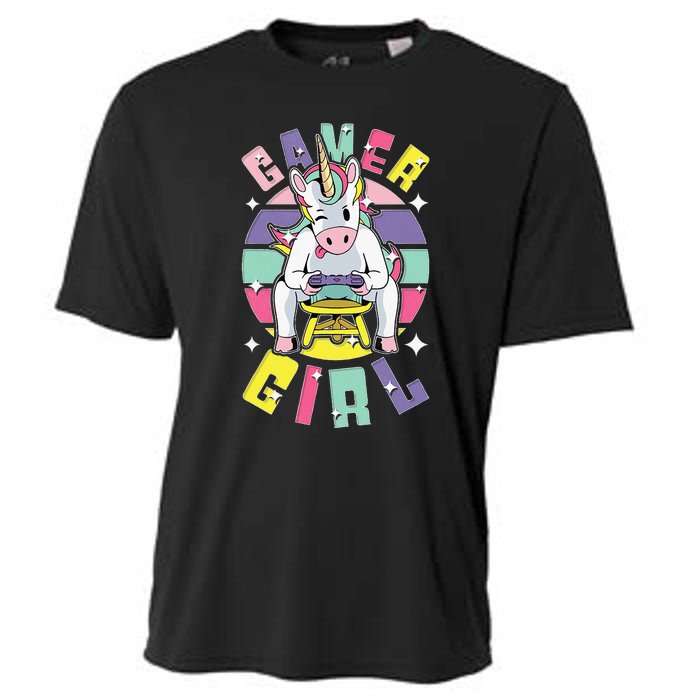 Gamer Girl Unicorn Cooling Performance Crew T-Shirt