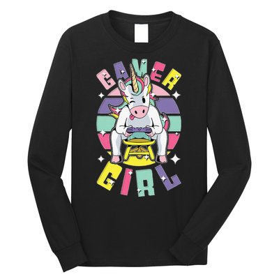 Gamer Girl Unicorn Long Sleeve Shirt