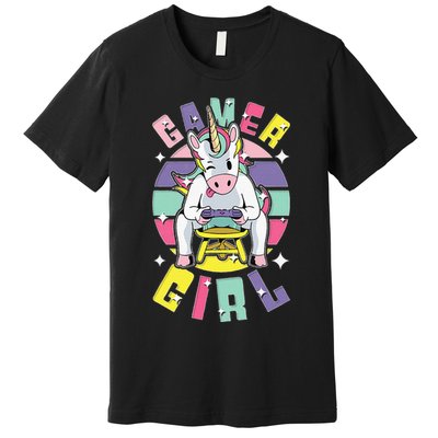 Gamer Girl Unicorn Premium T-Shirt