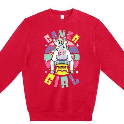 Gamer Girl Unicorn Premium Crewneck Sweatshirt