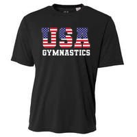 Gymnast Gymnastics Usa American Flag Cooling Performance Crew T-Shirt