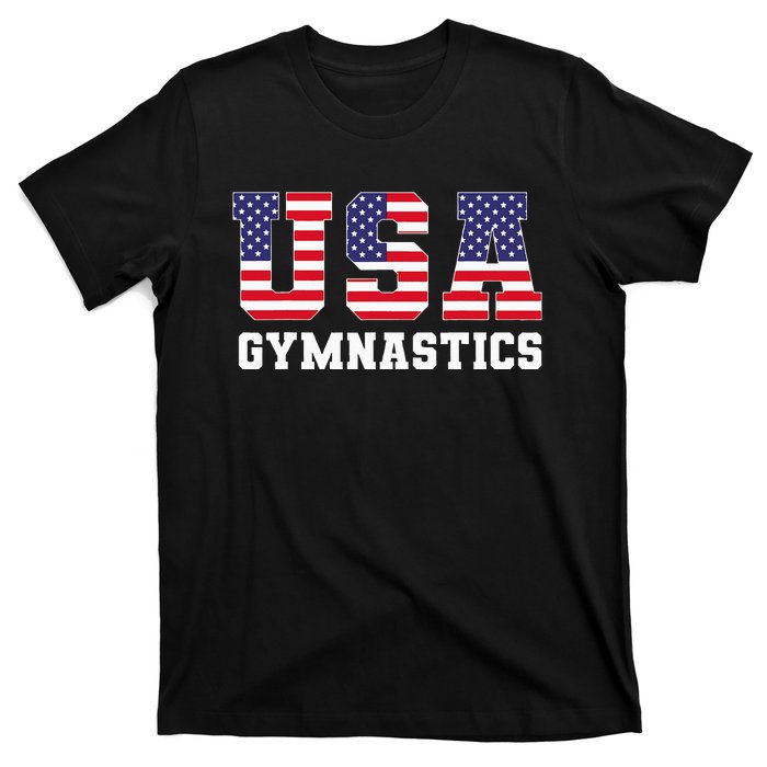 Gymnast Gymnastics Usa American Flag T-Shirt