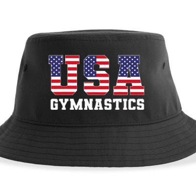 Gymnast Gymnastics Usa American Flag Sustainable Bucket Hat