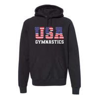 Gymnast Gymnastics Usa American Flag Premium Hoodie