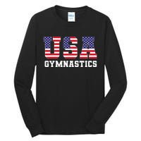 Gymnast Gymnastics Usa American Flag Tall Long Sleeve T-Shirt