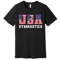 Gymnast Gymnastics Usa American Flag Premium T-Shirt