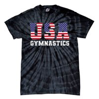 Gymnast Gymnastics Usa American Flag Tie-Dye T-Shirt