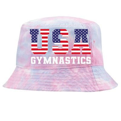 Gymnast Gymnastics Usa American Flag Tie-Dyed Bucket Hat