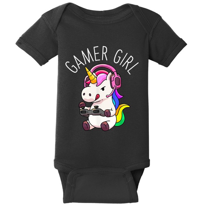 Gamer Girl Unicorn Gaming Cute Video Game Gift Baby Bodysuit