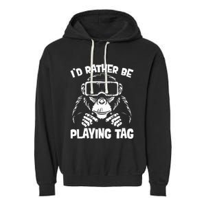 Gorilla Gaming Vr Gamer Funny Meme Garment-Dyed Fleece Hoodie