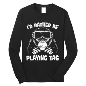 Gorilla Gaming Vr Gamer Funny Meme Long Sleeve Shirt