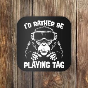 Gorilla Gaming Vr Gamer Funny Meme Coaster