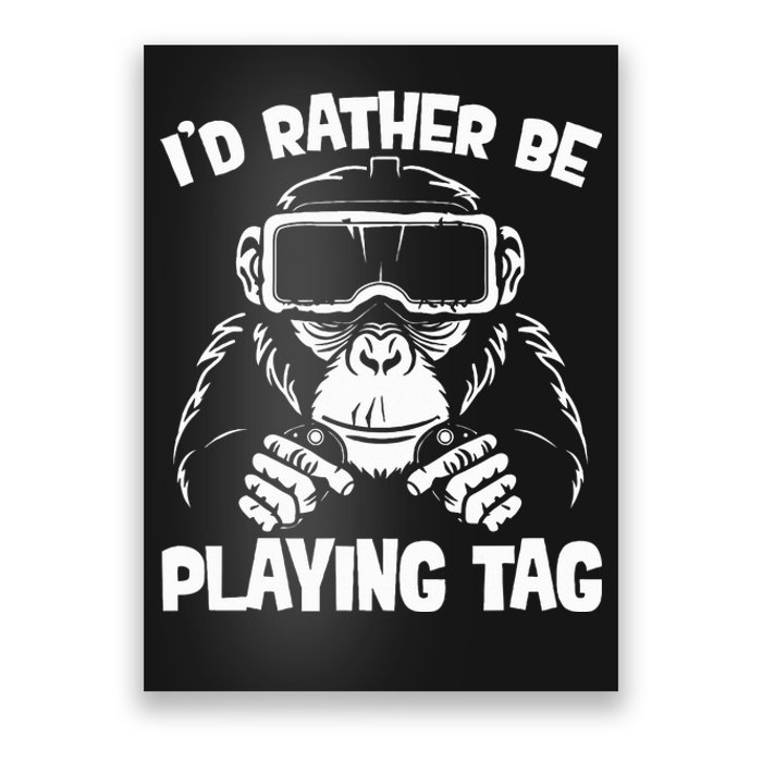 Gorilla Gaming Vr Gamer Funny Meme Poster