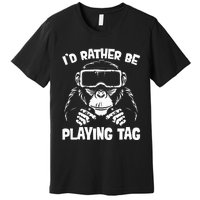 Gorilla Gaming Vr Gamer Funny Meme Premium T-Shirt