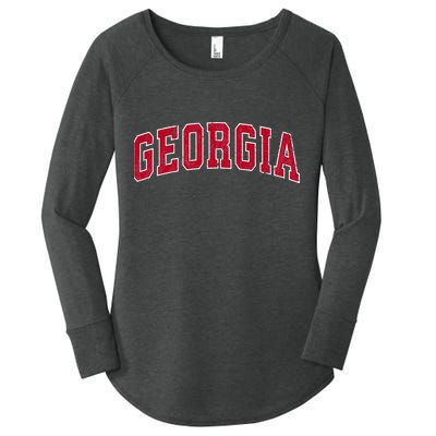 Georgia GA Vintage Sports Design Women's Perfect Tri Tunic Long Sleeve Shirt