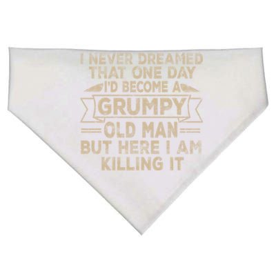 Grumpy Grandpa Vintage Funny Gift USA-Made Doggie Bandana