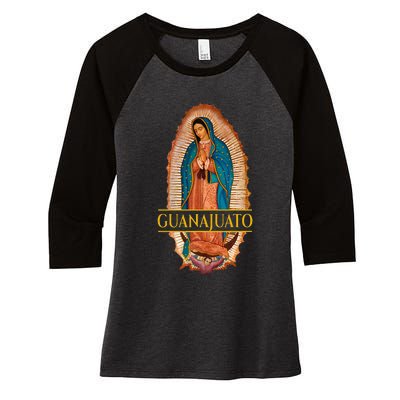 Guanajuato Guanajuatense Virgen De Guadalupe Mexican State Women's Tri-Blend 3/4-Sleeve Raglan Shirt