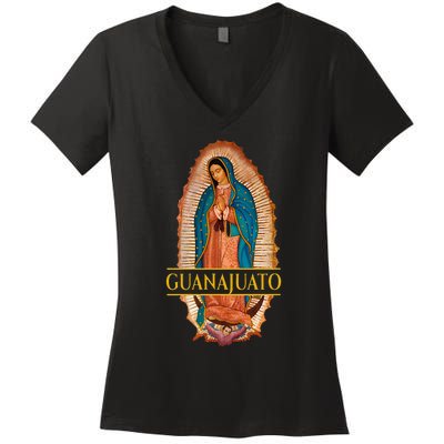 Guanajuato Guanajuatense Virgen De Guadalupe Mexican State Women's V-Neck T-Shirt