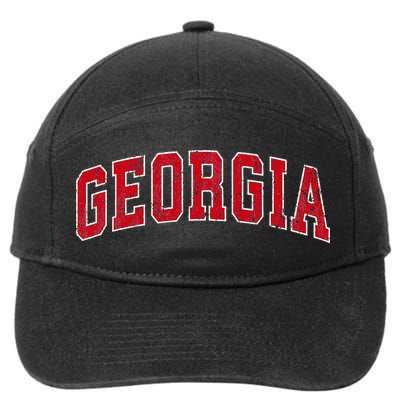 Georgia Ga Vintage Sports Red Varsity Style 7-Panel Snapback Hat