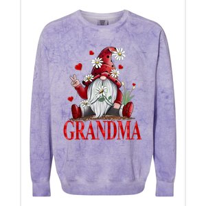 Grandma Gift Valentine Gnome Hippie Beetle Daisy Flower Gnome Gift Colorblast Crewneck Sweatshirt