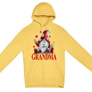 Grandma Gift Valentine Gnome Hippie Beetle Daisy Flower Gnome Gift Premium Pullover Hoodie