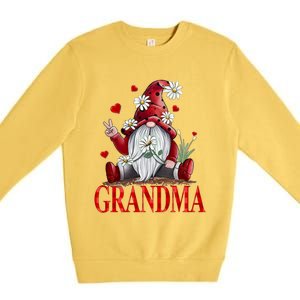 Grandma Gift Valentine Gnome Hippie Beetle Daisy Flower Gnome Gift Premium Crewneck Sweatshirt