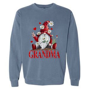 Grandma Gift Valentine Gnome Hippie Beetle Daisy Flower Gnome Gift Garment-Dyed Sweatshirt