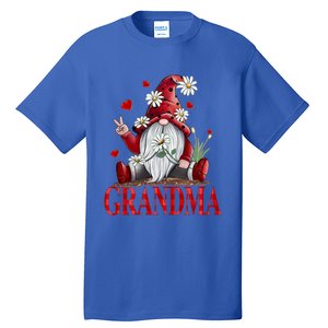 Grandma Gift Valentine Gnome Hippie Beetle Daisy Flower Gnome Gift Tall T-Shirt