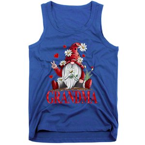 Grandma Gift Valentine Gnome Hippie Beetle Daisy Flower Gnome Gift Tank Top