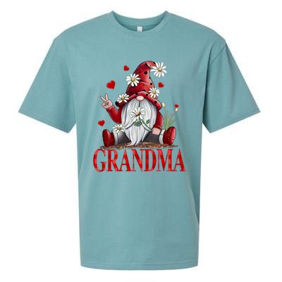 Grandma Gift Valentine Gnome Hippie Beetle Daisy Flower Gnome Gift Sueded Cloud Jersey T-Shirt