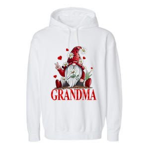 Grandma Gift Valentine Gnome Hippie Beetle Daisy Flower Gnome Gift Garment-Dyed Fleece Hoodie