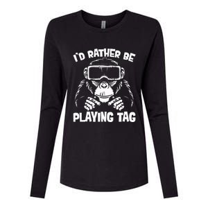 Gorilla Gaming Vr Gamer Womens Cotton Relaxed Long Sleeve T-Shirt