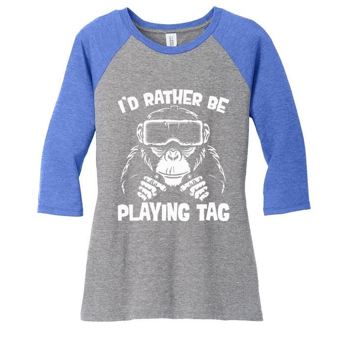 Gorilla Gaming Vr Gamer Women's Tri-Blend 3/4-Sleeve Raglan Shirt