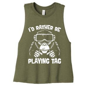 Gorilla Gaming Vr Gamer Women's Racerback Cropped Tank