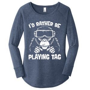 Gorilla Gaming Vr Gamer Women's Perfect Tri Tunic Long Sleeve Shirt