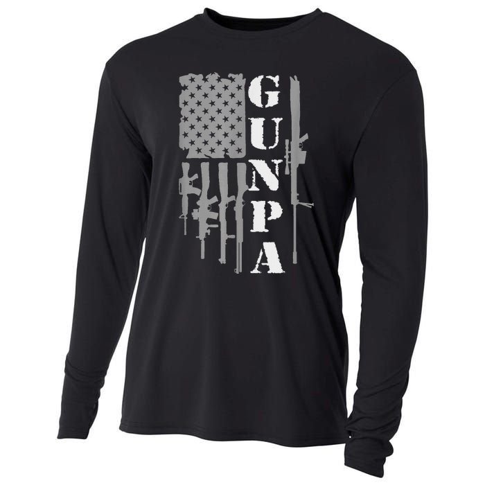 Gunpa Grandpa With Guns Like A Normal Grandpa But More Fun Cooling Performance Long Sleeve Crew