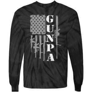 Gunpa Grandpa With Guns Like A Normal Grandpa But More Fun Tie-Dye Long Sleeve Shirt