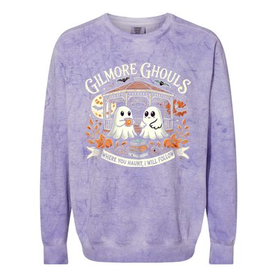 Gilmore Ghouls Where You Haunt I Will Follow Apparel Colorblast Crewneck Sweatshirt