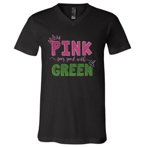 Goes Good With Green V-Neck T-Shirt