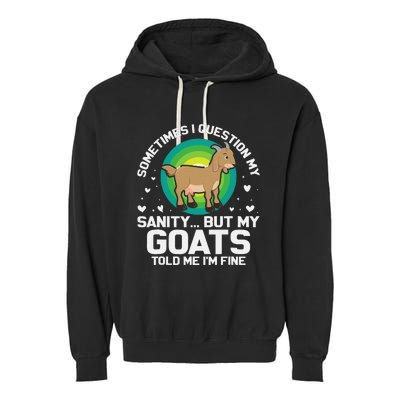 Goat Guidance Whimsical Sanity Check Garment-Dyed Fleece Hoodie