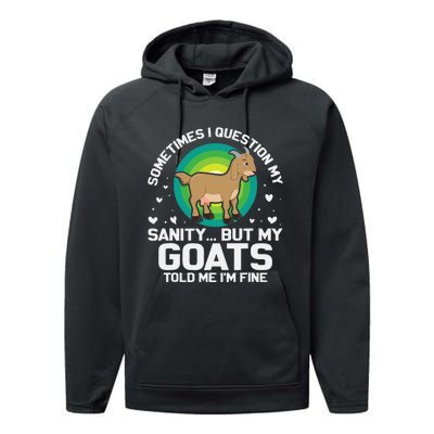 Goat Guidance Whimsical Sanity Check Performance Fleece Hoodie