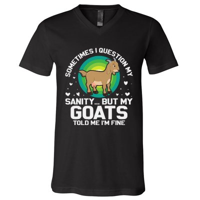 Goat Guidance Whimsical Sanity Check V-Neck T-Shirt