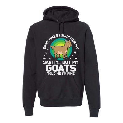 Goat Guidance Whimsical Sanity Check Premium Hoodie