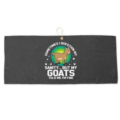 Goat Guidance Whimsical Sanity Check Large Microfiber Waffle Golf Towel