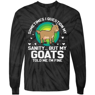 Goat Guidance Whimsical Sanity Check Tie-Dye Long Sleeve Shirt