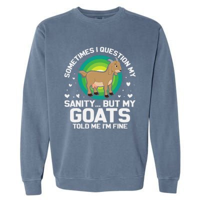 Goat Guidance Whimsical Sanity Check Garment-Dyed Sweatshirt