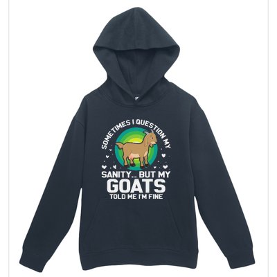 Goat Guidance Whimsical Sanity Check Urban Pullover Hoodie